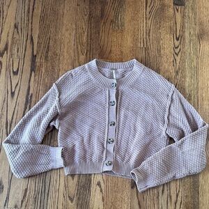 Free People Textured Knit Cardigan - Lavender